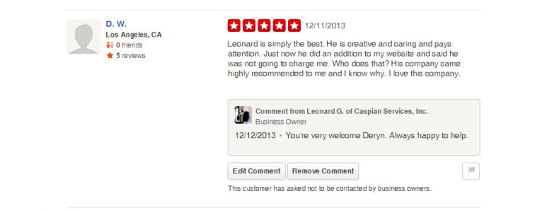 Focus on the positive reviews on YELP!